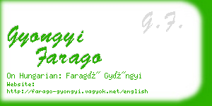 gyongyi farago business card